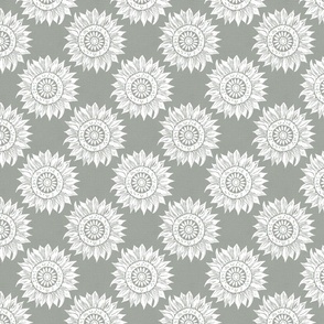 white sunflowers on gray | small