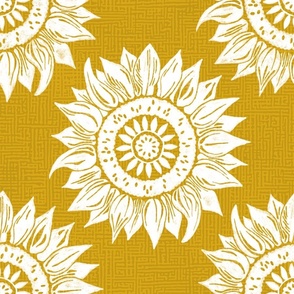 white sunflowers on marigold | large