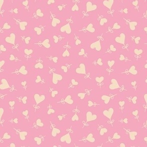 Boho love garden - solid hearts shaped messy scandinavian minimalist style valentine design cream on pink 