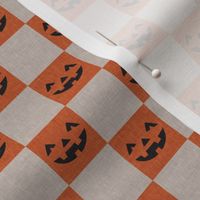 (small scale) Halloween Pumpkin Check - Checkerboard  - orange/neutral - LAD23