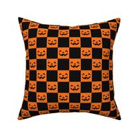 Halloween Pumpkin Check - Checkerboard - orange/black - LAD23