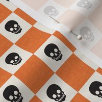 (small scale) Halloween Skull Check - Checkerboard - Orange/Black OG - LAD23