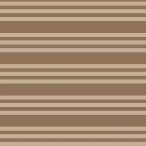 Bandy Stripe dark: Brown Horizontal Stripe, Neutral, Earth Tones Triple Stripe