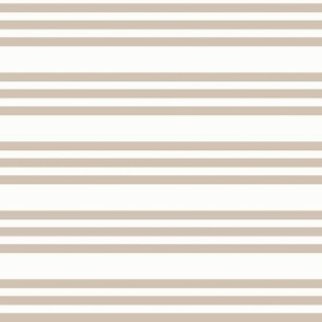 Bandy Stripe: Lt. Brown & White Horizontal Stripe, Beige Triple Stripe