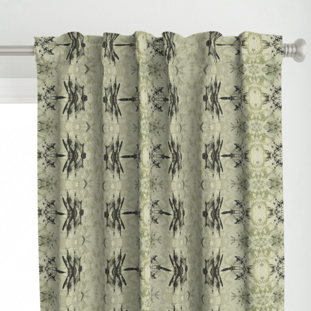Dragonfly rows in taupe and black