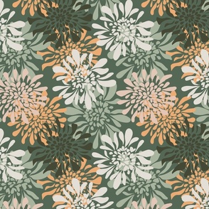KM10 Summer Florals_Retro green_ Large scale