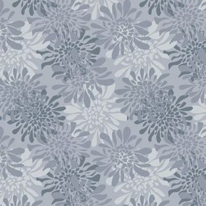 KM18 Summer Florals_Greys_ Large scale
