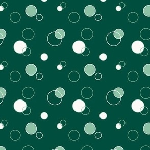 Merry Snowballs in Pine Green Color Palette -Small- Medium scale