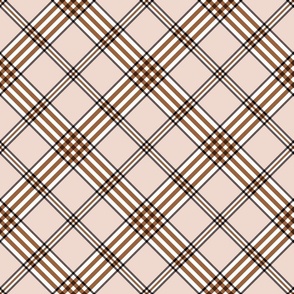 Retro checkered cream French Country Linen diagonal