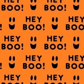 Hey Boo! - Ghost Halloween - Black/Orange - LAD23