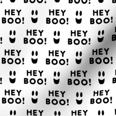 Hey Boo! - Ghost Halloween - Black/White - LAD23