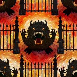 grrr monster Halloween orange normal scale