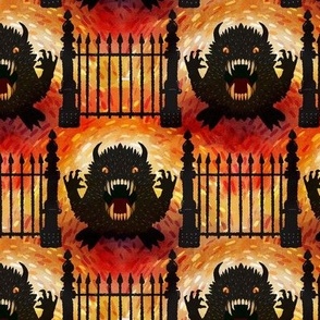 grrr monster  Halloween orangesmall scale