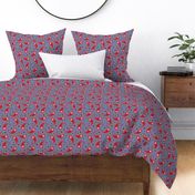 Red White Blue Pale Washed Freedom Paisley Pattern Print