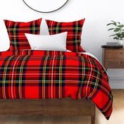 Jumbo Bright Red and Green Stewart Christmas Tartan