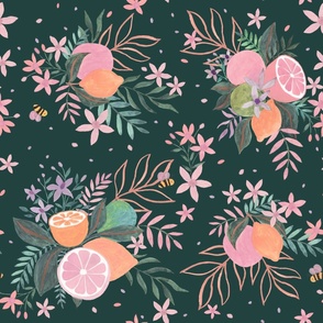 Citrus summer pink dark green