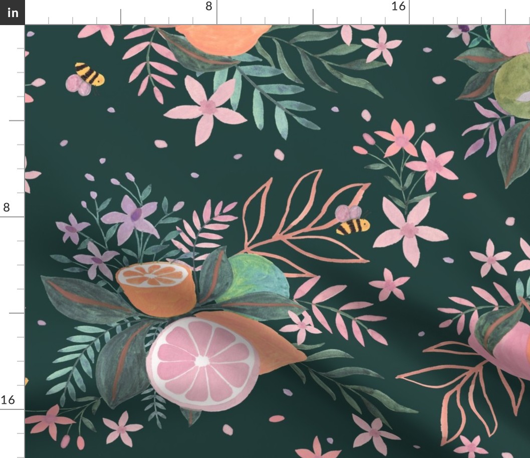 Citrus summer pink dark green