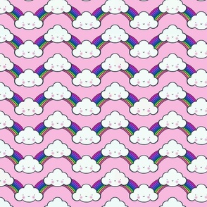 Clouds and Rainbows - Pink - Small