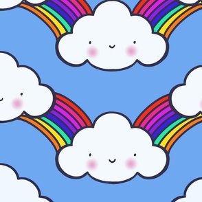 Clouds and Rainbows - Blue - Large