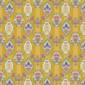 French Country Floral Filigree (Mustard Yellow)