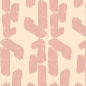 Mid Mod  Geometric Tracks Linen-Pink