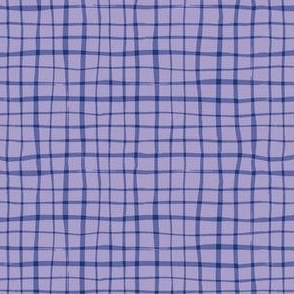 Artistic Hand Painted Plaid in Lavender and Purple Grape
