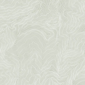 Sage Green Topographical Mountains