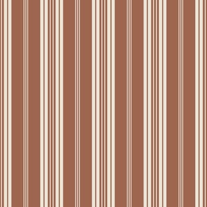 French stripes terracotta vertical ticking