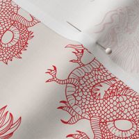 Year of the Dragon - happy chinese new year 2024 oriental freehand traditional dragons red sand