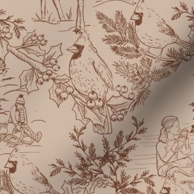 Traditional Christmas Toile Christmas fabric warm neutrals 2