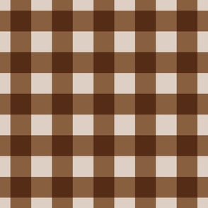 Large Checkered French Table Linen saddle brown