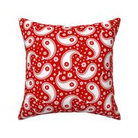 Red White Independence Paisley Pattern Print