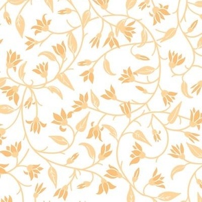 Indie flora swirl in pastel orange and white for cottage core and nursery