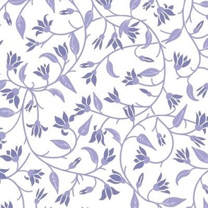 Indie flora swirl in lilac white and pastel lilac