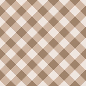 Diagonal beige large buffalo checks