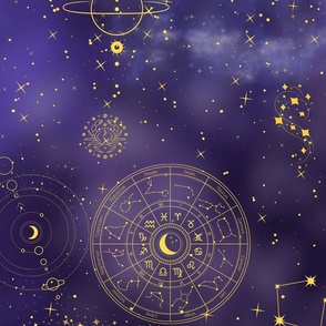 Purple Zodiac Night Sky