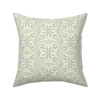 Tinflower (Aqua on Cream) || block print floral