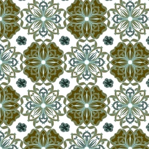 Olive Green Kaleidoscope Mandala