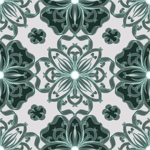 Green Kaleidoscope Mandala Pattern