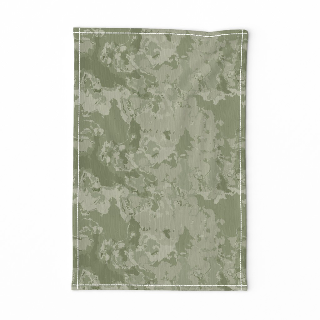 Modern Abstract Watercolor Splotches -Artichoke Green