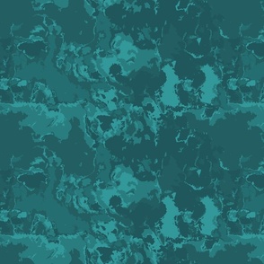 Modern Abstract Watercolor Splotches - Dark Teal