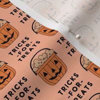 (small scale) Tricks For Treats - Pumpkin Bucket with Dog Treats - peachy - LAD23