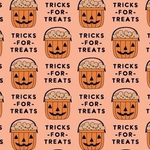 (small scale) Tricks For Treats - Pumpkin Bucket with Dog Treats - peachy - LAD23