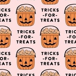 Tricks For Treats - Pumpkin Bucket with Dog Treats - pink - LAD23