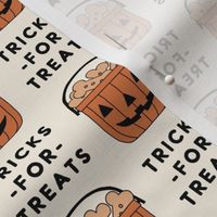 Tricks For Treats - Pumpkin Bucket with Dog Treats - cream - LAD23