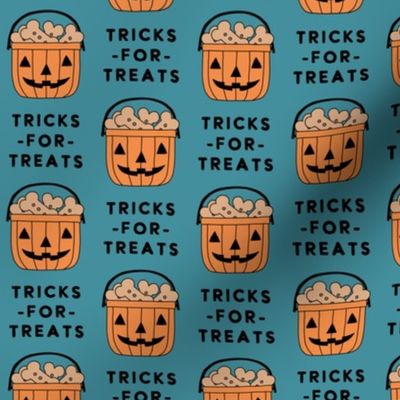 Tricks For Treats - Pumpkin Bucket with Dog Treats - Dark Blue - LAD23