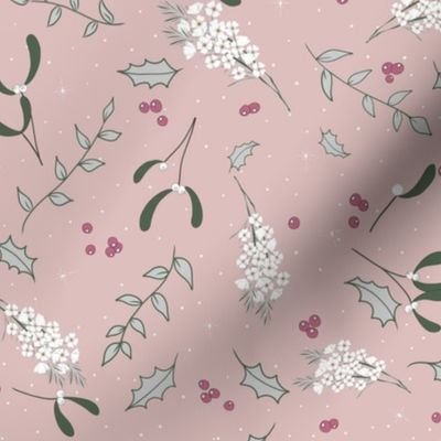 Tossed Winter Floral - Blush