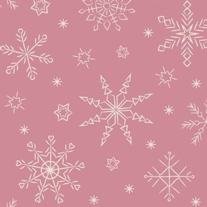 Winter Holiday Snowflakes - Pink