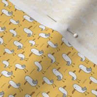 Little baby seagull shore ocean quirky kids summer design yellow neutral TINY