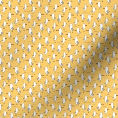 Little baby seagull shore ocean quirky kids summer design yellow neutral TINY